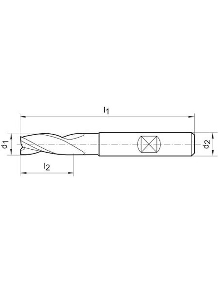 Fresa frontal VHM larga DIN6527 TiAlN Z3 vástago HB 8mm