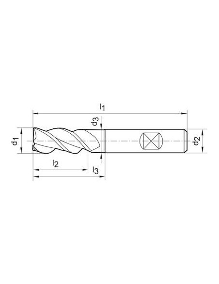 Fresa frontal larga DIN6527 MDI FIRE tipo RF100 20mm GÜHRING