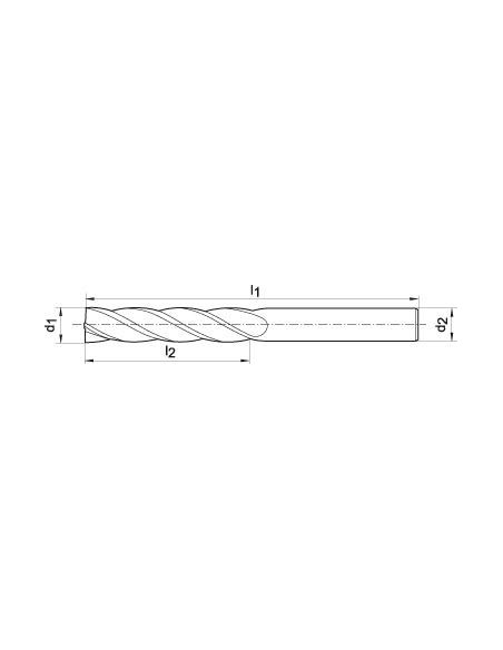 Fresa frontal SL extra- larga WN MDI FIRE Z4 8mm GÜHRING