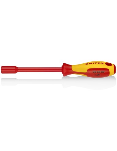 Llave de vaso con mango destornillador mango aislante en dos componentes, según norma VDE bruñido 237 mm KNIPEX 98 03 09