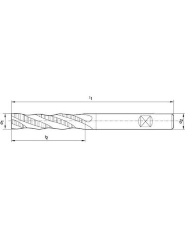 Fresa frontal lrga DIN844HSSCo8 25,0mm