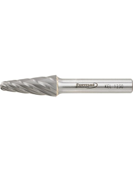 Fresa con mango MD forma cono redondo 1230 alu 6mm12x30mm