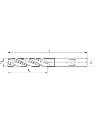 Fresa desbastar larga HSSDIN844 HSSCo8 NR 18mm