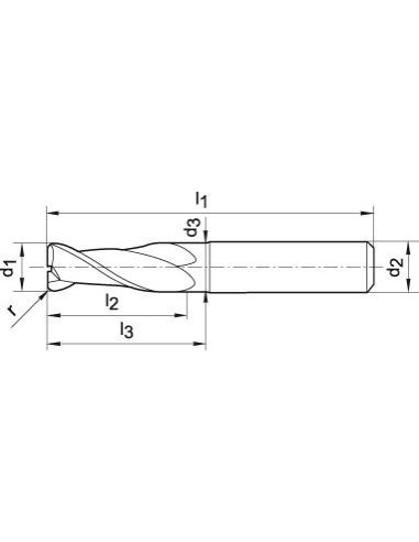 Fresa toroidal MDI 4/0,3mm Z2 corto HA TA-C FORMAT GT