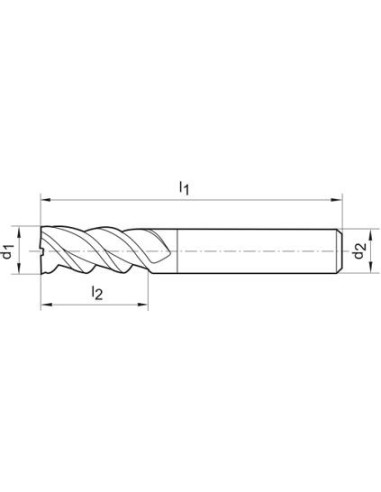 Fresa trocoidal MDI 12,0mm Z3 HA TA-C FORMAT GT