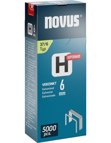 Grapa de alambre fino H tipo 37/6 mm zn Novus U.E.  5000 unidades