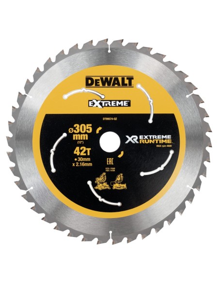 DT99574-QZ - Hojas para Sierra Circular Estacionaria XR EXTREME RUNTIME 305mm x 30mm 42D