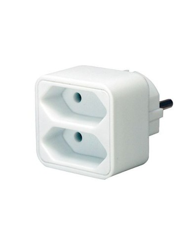 Enchufe adaptador con 2 tomas de corriente Euro