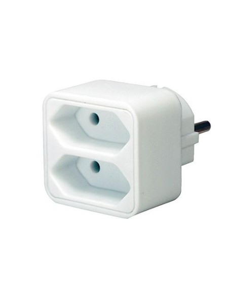 Enchufe adaptador con 2 tomas de corriente Euro