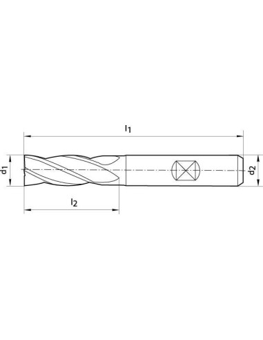 Fresa frontal crta DIN844HSSCo8 TiALN tipo N 22mm