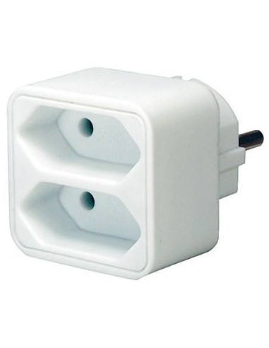 Enchufe adaptador con 2 tomas de corriente Euro