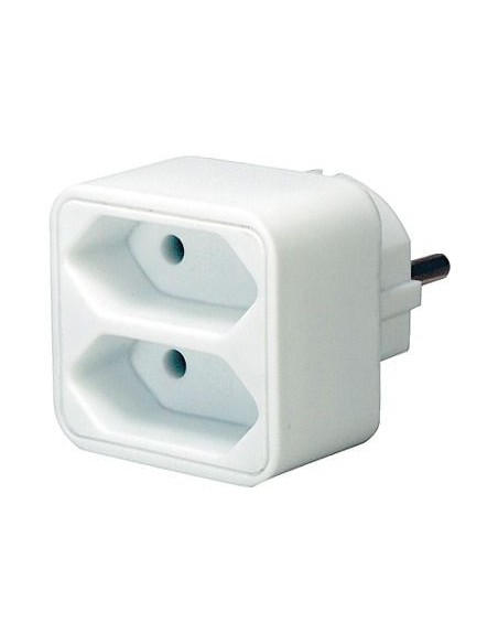Enchufe adaptador con 2 tomas de corriente Euro
