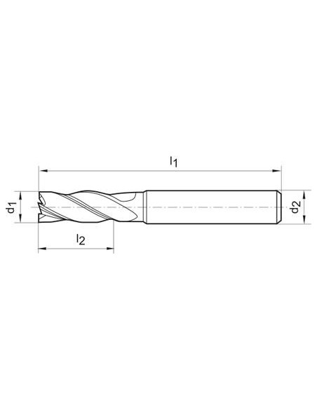 Fresa frontal VHM 8,5mm corto HB Z4 TiAlN norma de fábrica FORMATO