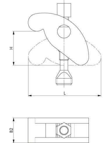 Garra de apriete completacon tornillo 17x16mm