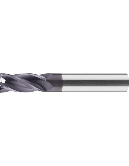 Fresa frontal VHM corta DIN6527 TiAlN Z4 vástago HB 16mm