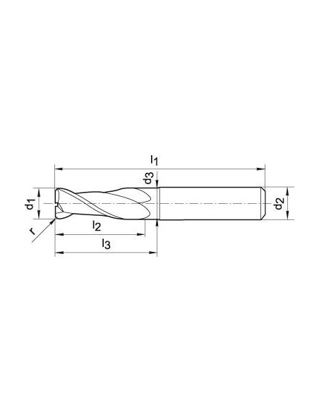 Fresa toroidal MDI 6/2,0mm Z2 media. HA TA-CFORMAT GT
