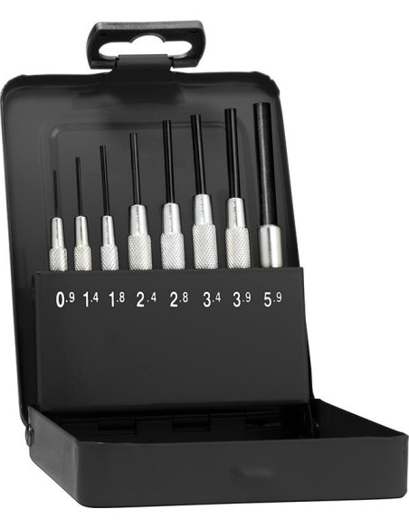 Juego extractor pasador con manguito en caja metálica