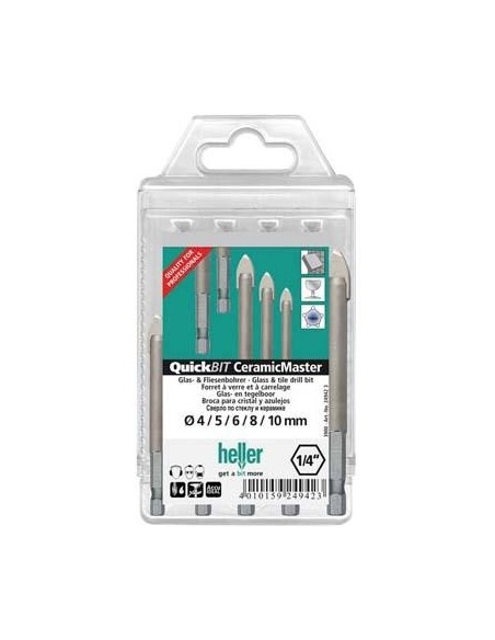 Juego brocas vidrio CeramicMaster 5 pzas heller