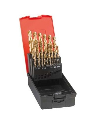 Jgo broca espiral DIN338 HSS rectificado TiN tipo N 1-5,9mm