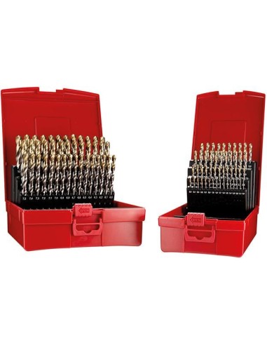 Jgo broca espir. 1-10mm x0,1 A002 en caja 118G tipo N 4xD 91 pzas Punta TiN A095209 Dormer