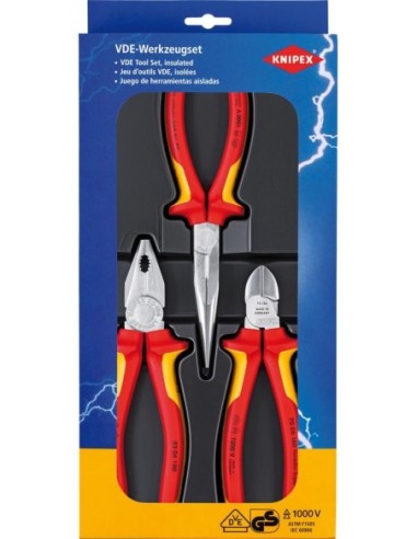 Jgo alicates seguridad VDE 3 pzas KNIPEX