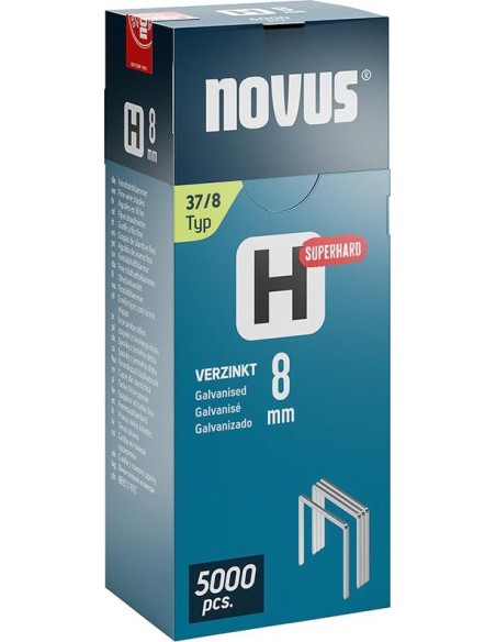 Grapa de alambre fino H tipo 37/8 mm zn Novus U.E.  5000 unidades
