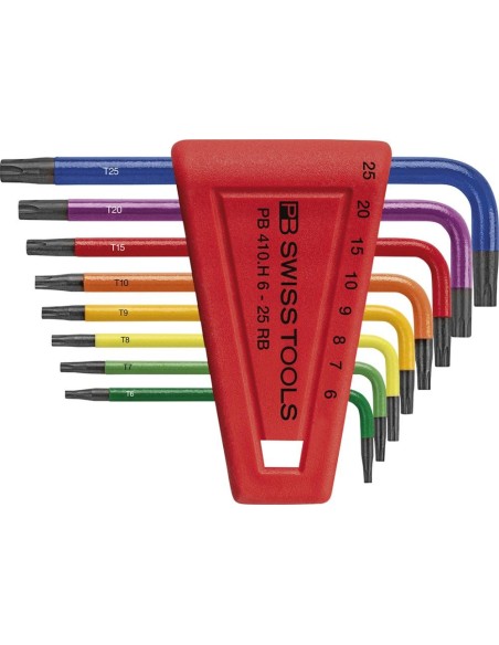 Juego llaves Allen en soporte plástico 8 piezasT6-T25 Rainbow PB Swiss Tools