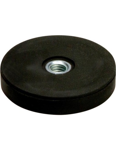 Imán plano 43mm con roscahembra M6/goma