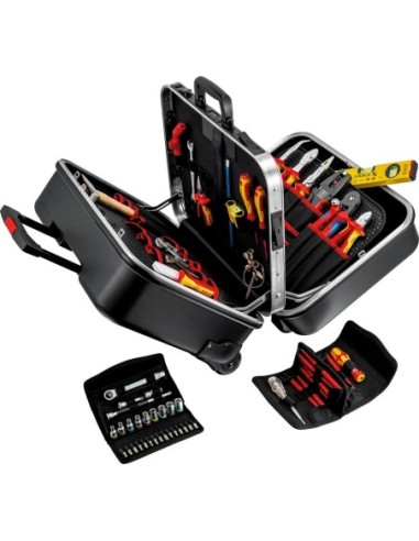 Surtido de herramientas Twin Electrónica 63 piezasen carrito de transporte Knipex