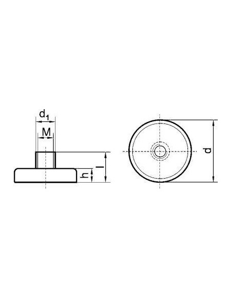 Imán plano SmCo con rosca20x6/ 13mm