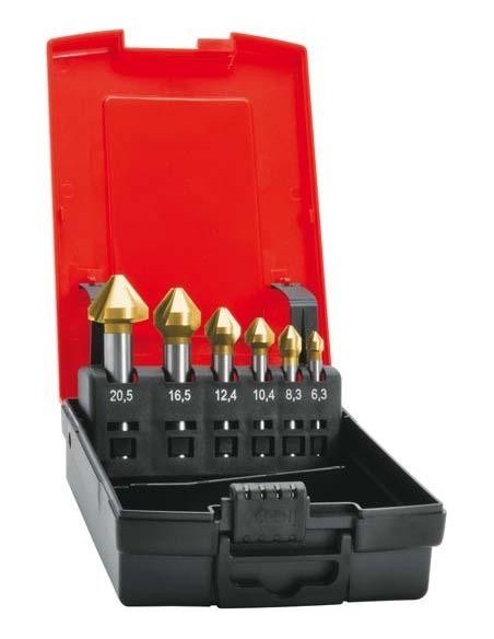 Jgo brocas cónics HSS TiNvástago cilíndrico 75grados 6,3-25mm