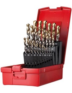 Jgo broca espir. 1-13mm x0,5 in A002 en caja 118Gtipo N 4xD 25 pzas Punta TiN A095204 Dormer