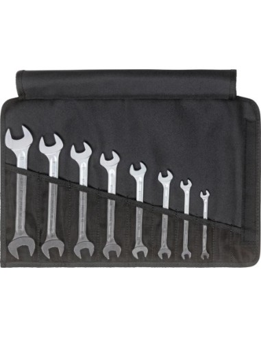 Juego de llaves fijas doble DIN 3110 6-22mm 8 piezas en bolsa enrollable Stahlwille