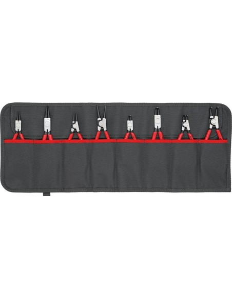 Jgo alicates p/ circlips en bolsa enrollable 8 pzas KNIPEX