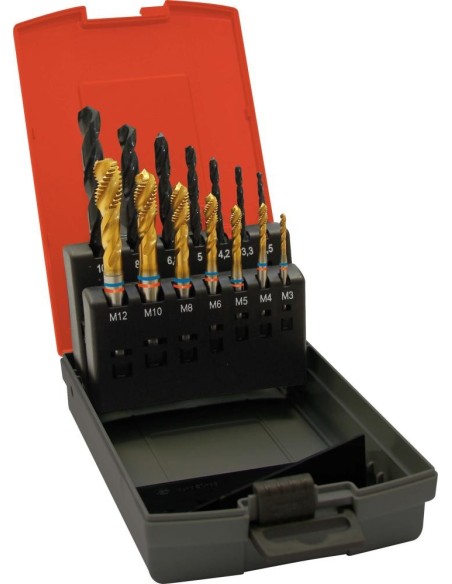 Machos roscar a máquina, juego FAT Tandem DIN376 TiN forma B M3-M12 broca agjo