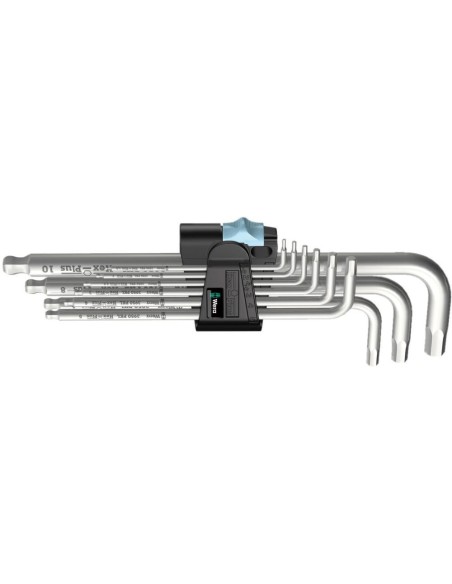 Jgo llaves Allen inox 9 pzas Wera