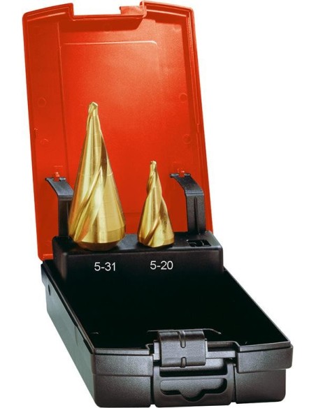 Jgo brocas cónicas para chapa HSS TiN 4-31mm