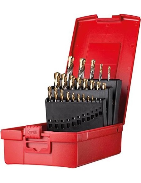Jg broca corta 1,0-10,5mmbrc sacan 3,3-10,2mm A022135G tipo N 2,5xD 24 pzasPunta TiN A088200S Dormer