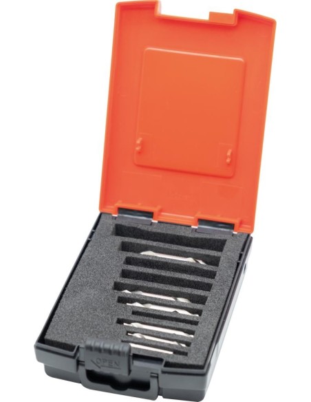 Jgo. broca centrar DIN333HSS forma A 0,5-4,0mm 7 piezas