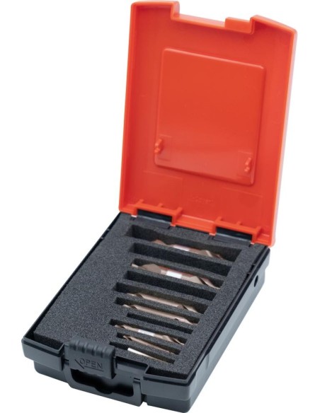 Jgo. broca centrar DIN333HSSCo5 forma A 1,0-4,0mm 6 piezas TiAlN