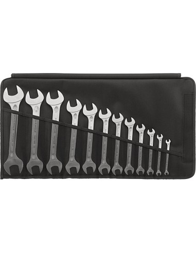 Juego de llaves fijas doble DIN 3110 6-32mm 12 piezas en bolsa enrollable Stahlwille