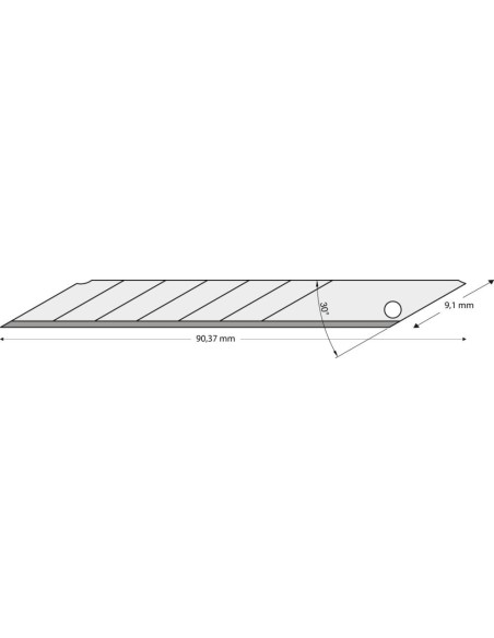 Hoja seccionable 9mm paquete de 10 unidades 30grados LUTZ BLADES