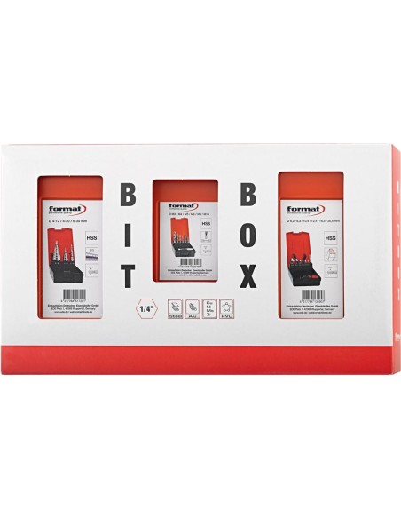 Juego para mecanizado de metales BIT BOX1/4 STB  avellanador broca combi 15 pzas, HSS