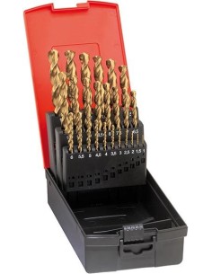 Jgo broca espiral DIN338 HSSE rectificada tipo FU TiN 1-10mm
