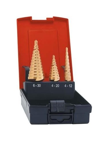 Jgo brocas escalonadas HSS TiN 4-12/12-20/20-30 mm