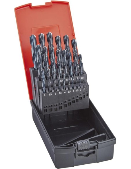 Jgo broca espiral DIN338 HSS rectificado superf. al vapor tipo N forma C 1,0-10,5mm