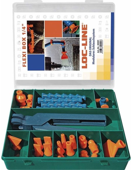 Jgo mangueras para refrigerante Flexi-Box 27pzas 1/4 LOC-LINE
