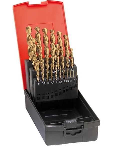 Jgo broca espiral DIN338 HSSE rectificada tipo FU TiN 1-10,5mm