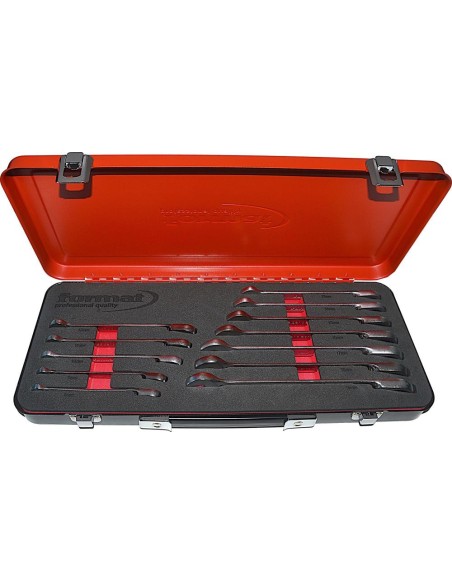 Juego de llaves carraca reversible 8-19mm de 12 pcs caja metal