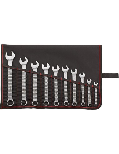 Jgo llaves combinadas DIN3113A 8-24mm 10 pzas, bolsa enrollable